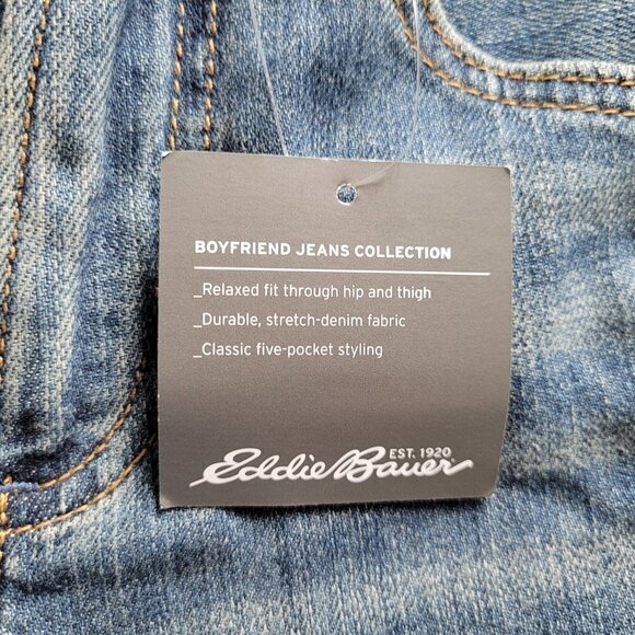 Eddie Bauer jeans Boyfriend high rise ankle stretch denim pants distressed new - Picture 11 of 16